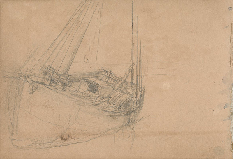 Study of a Fishing Boat (1863) reproduction of painting by Clarkson Stanfield. ALL GICLEE PRINTS