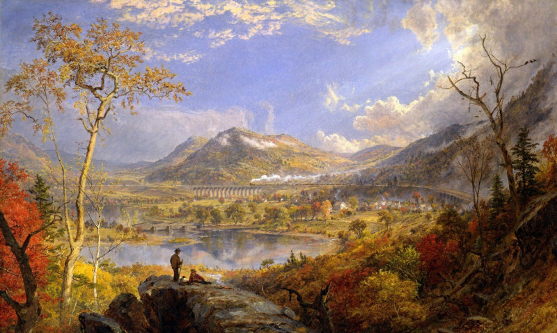 Starrucca Viaduct, Pennsylvania reproduction of painting by Jasper Francis Cropsey. ALL GICLEE PRINTS