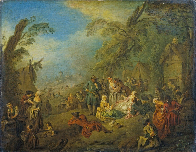 Les Vivandières de Brest (The Vivandières of Brest) (c.1728) reproduction of painting by Jean-Baptiste Pater. ALL GICLEE PRINTS