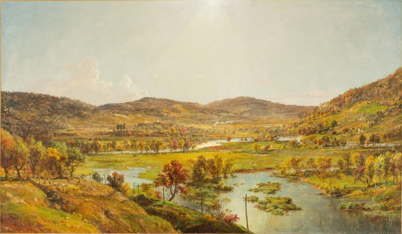 Sidney Plains with the Union of the Susquehanna and Unadilla Rivers (1874) reproduction of painting by Jasper Francis Cropsey...