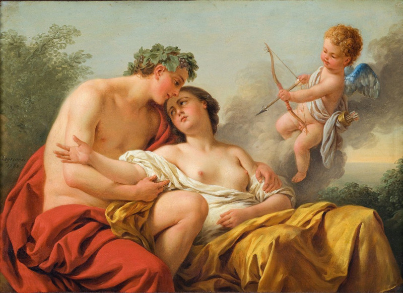 Bacchus and Ariadne (1768) reproduction of painting by Louis-Jean-François Lagrenée. ALL GICLEE PRINTS