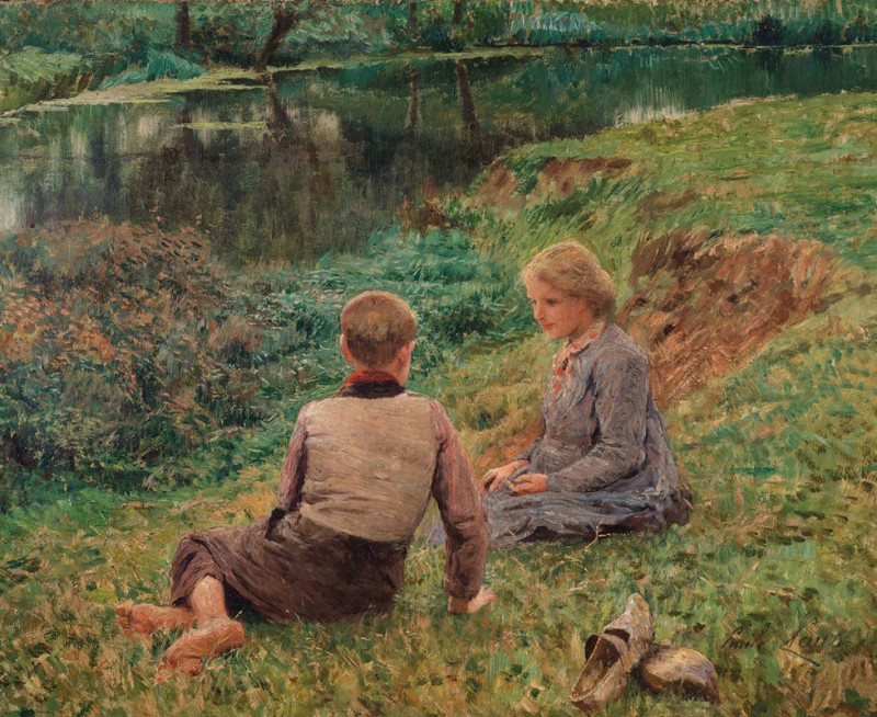 Emile Claus reprodukcija Children in a landscape, VISOS REPRODUKCIJOS , paveikslai, reprodukcijos internetu