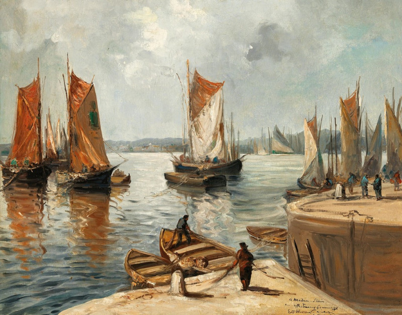 Port normand (c. 1900) reproduction of painting by Emile Othon Friesz. ALL GICLEE PRINTS