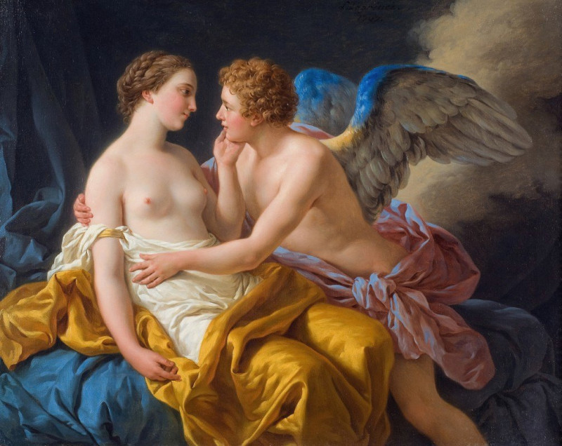 Cupid and Psyche (1767) reproduction of painting by Louis-Jean-François Lagrenée. ALL GICLEE PRINTS