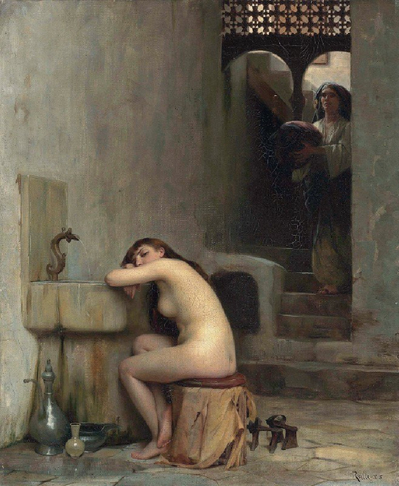 Repos au bain (1888) reproduction of painting by Theodoros Ralli. ALL GICLEE PRINTS