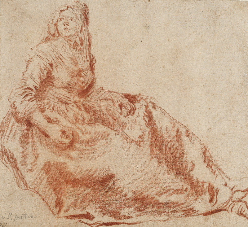 Study of a Seated Woman (1730) reproduction of painting by Jean-Baptiste Pater. ALL GICLEE PRINTS