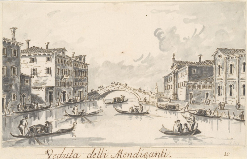 The Rio dei Mendicanti (ca. 1804–25) reproduction of painting by Giacomo Guardi. ALL GICLEE PRINTS