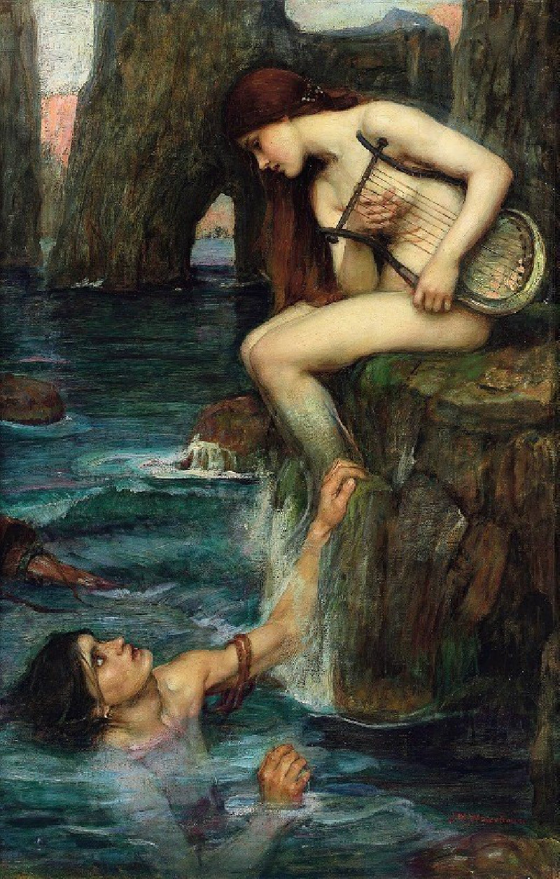 The Siren reproduction of painting by John William Waterhouse. ALL GICLEE PRINTS