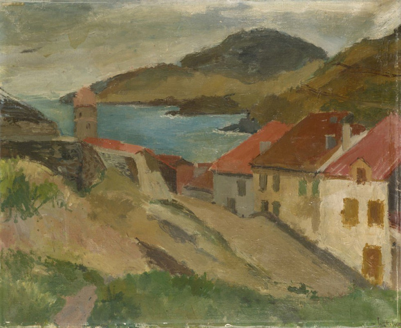 View from Fort Miradou in Collioure (1932) reproduction of painting by Walter Kurt Wiemken. ALL GICLEE PRINTS