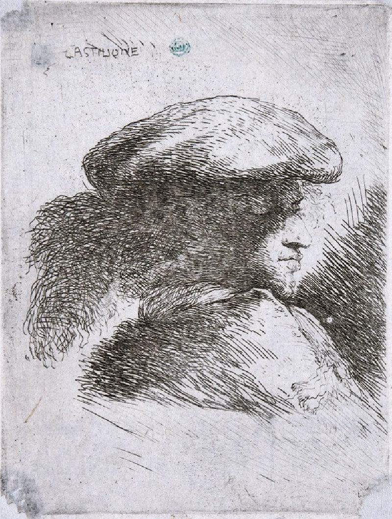 Giovanni Benedetto Castiglione reprodukcija Young Man in Profile Facing Right (circa 1645-1650), VISOS REPRODUKCIJOS , paveik...