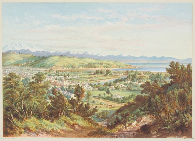 New Zealand Graphic and Descriptive. Nelson. (1877) reproduction of painting by Charles Decimus Barraud. ALL GICLEE PRINTS