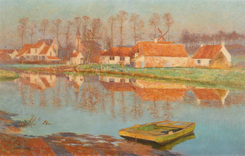 Village de Deurle (1895) reproduction of painting by Emile Claus. ALL GICLEE PRINTS