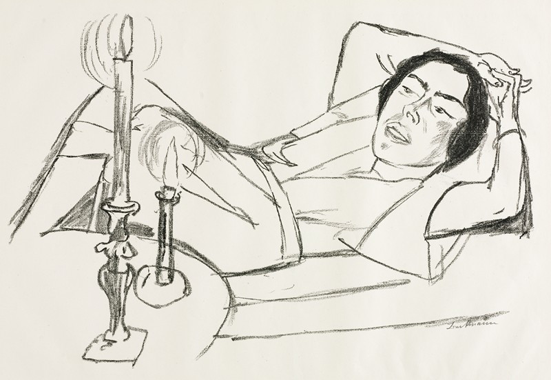 Reclining Woman (Portrait of Johanna Loeb) (1922) reproduction of painting by Max Beckmann. ALL GICLEE PRINTS