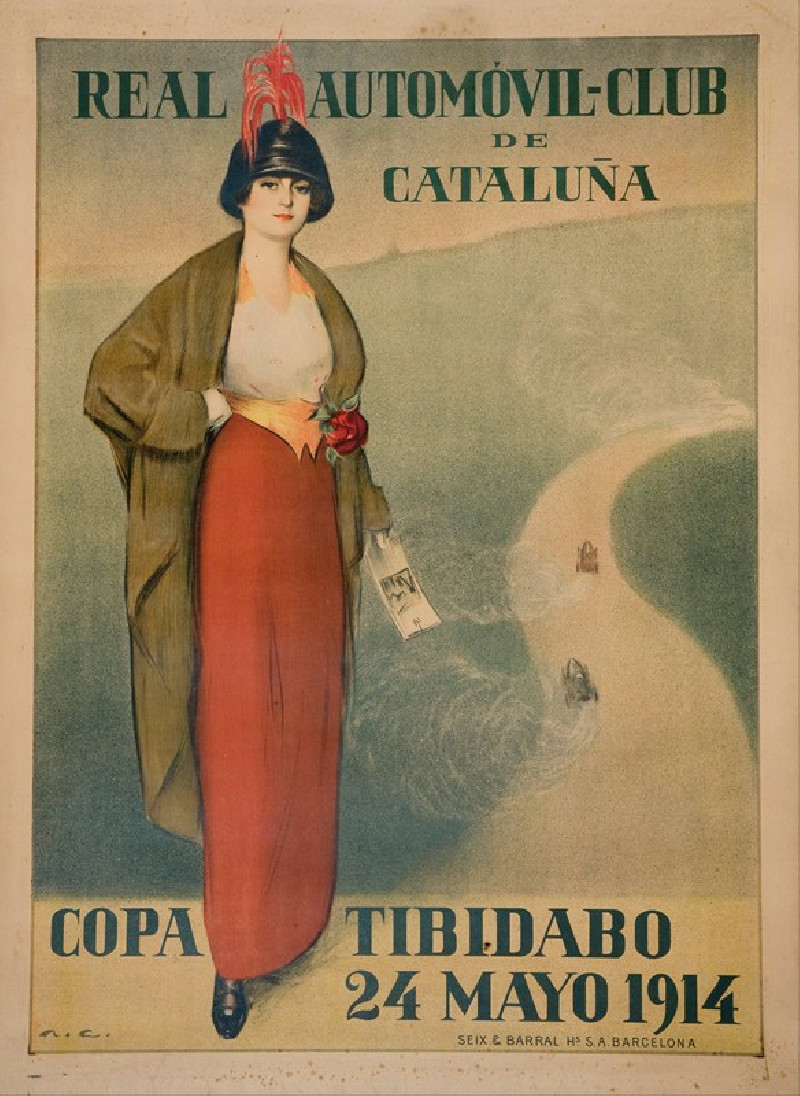 Real Automóvil-Club de Cataluña. Copa Tibidabo (1914) reproduction of painting by Ramón Casas. ALL GICLEE PRINTS