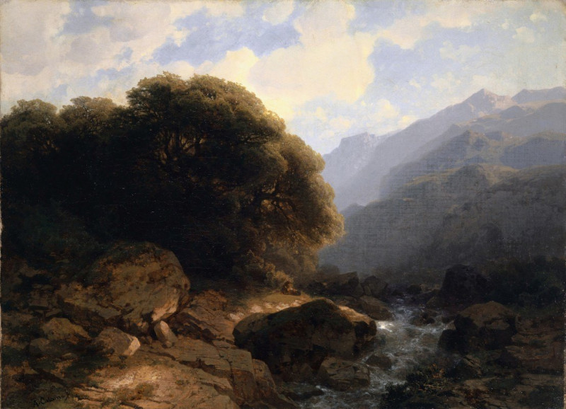 Memories of Sallanches (1856) reproduction of painting by Alexandre Calame. ALL GICLEE PRINTS