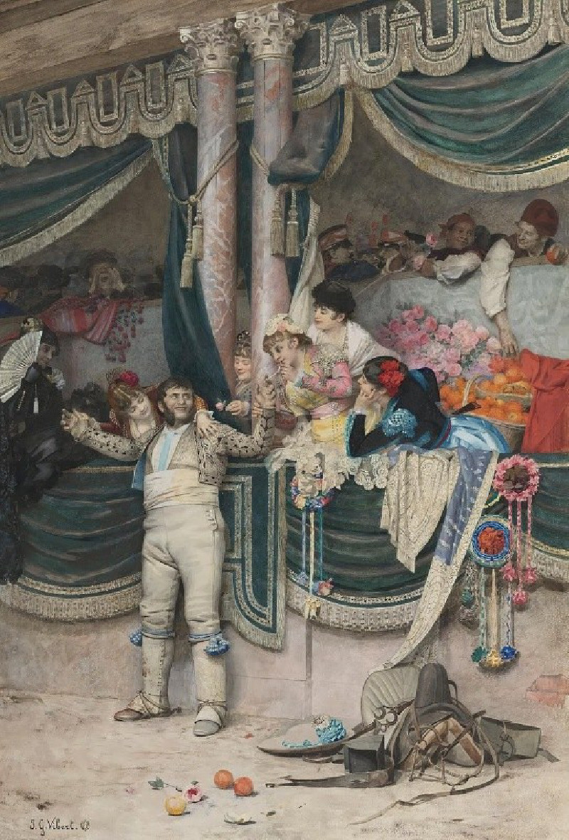 The bullfighter’s adoring crowd reproduction of painting by Jehan Georges Vibert. ALL GICLEE PRINTS