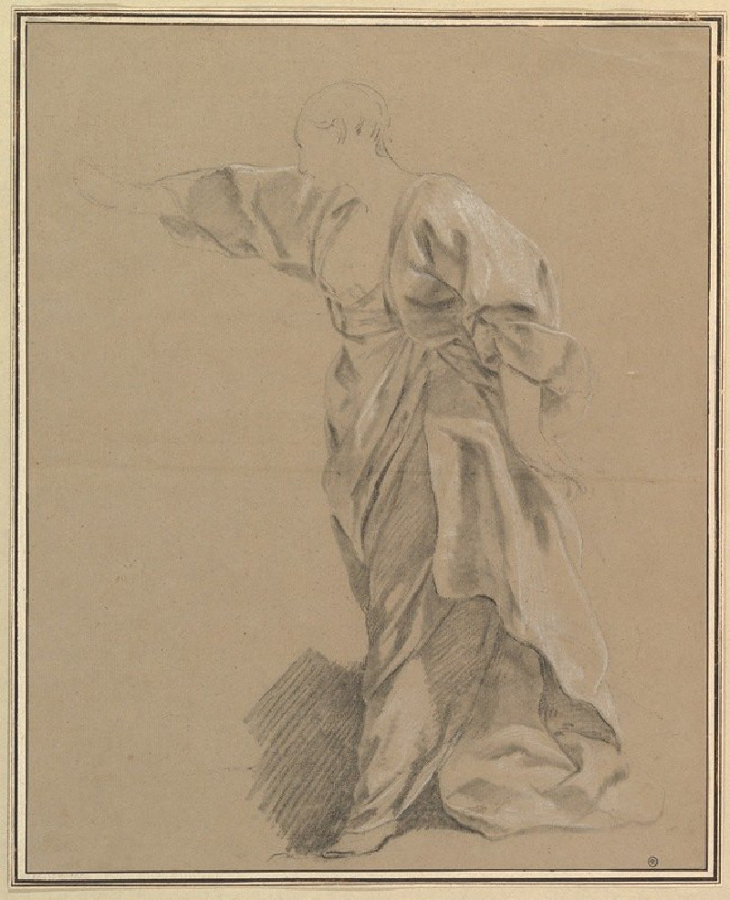 Drapery Study of a Woman with an Outstretched Arm (ca. 1770–80) reproduction of painting by Louis-Jean-François Lagrenée. ALL...