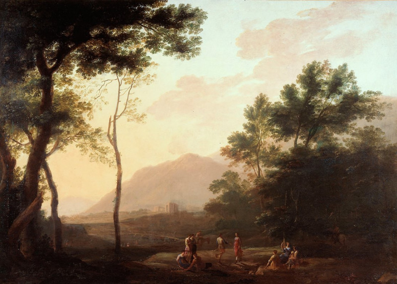 Pastoral. Dancers in a landscape (1635-1652) reproduction of painting by Jan Both. ALL GICLEE PRINTS