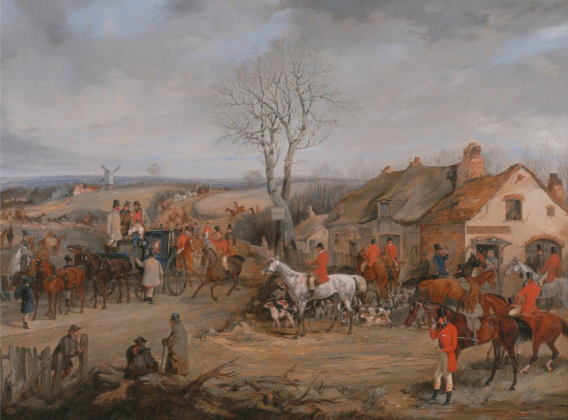 Hunting Scene: The Meet (ca. 1840) reproduction of painting by Henry Thomas Alken. ALL GICLEE PRINTS