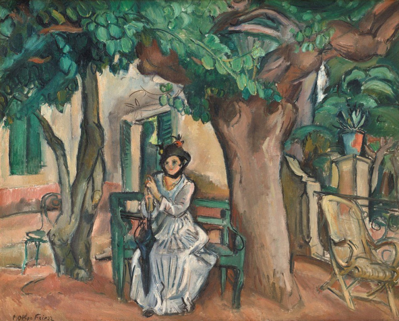 The Lady on the Terrace (1914) reproduction of painting by Emile Othon Friesz. ALL GICLEE PRINTS