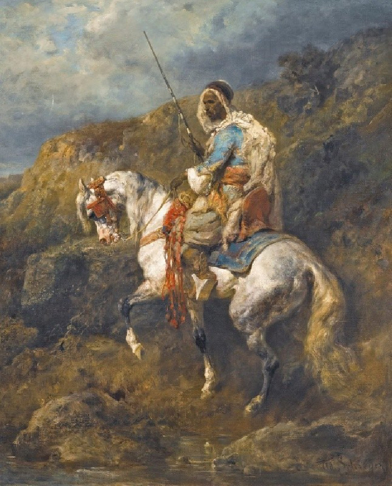 Arab Horseman reproduction of painting by Adolf Schreyer. ALL GICLEE PRINTS