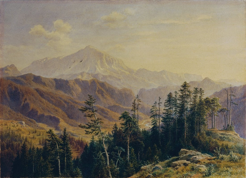 Der Schneeberg in Niederösterreich von Gutenstein aus gesehen (1880) reproduction of painting by Ludwig Halauska. ALL GICLEE ...