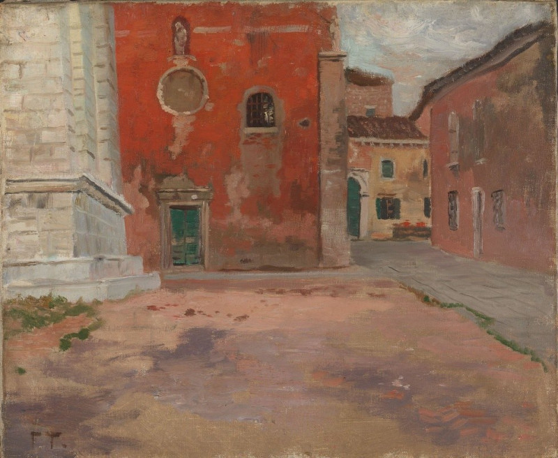 Red Church Wall in Venice (1894) reproduction of painting by Frits Thaulow. ALL GICLEE PRINTS