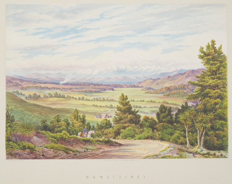 New Zealand Graphic and Descriptive. Rangitikei. (1877) reproduction of painting by Charles Decimus Barraud. ALL GICLEE PRINTS