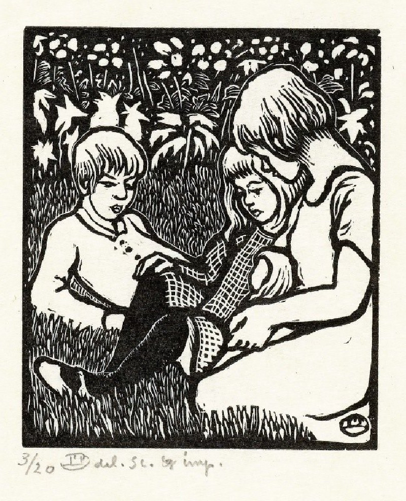 Lucien Pissarro reprodukcija Drie kinderen (1910), VISOS REPRODUKCIJOS , paveikslai, reprodukcijos internetu