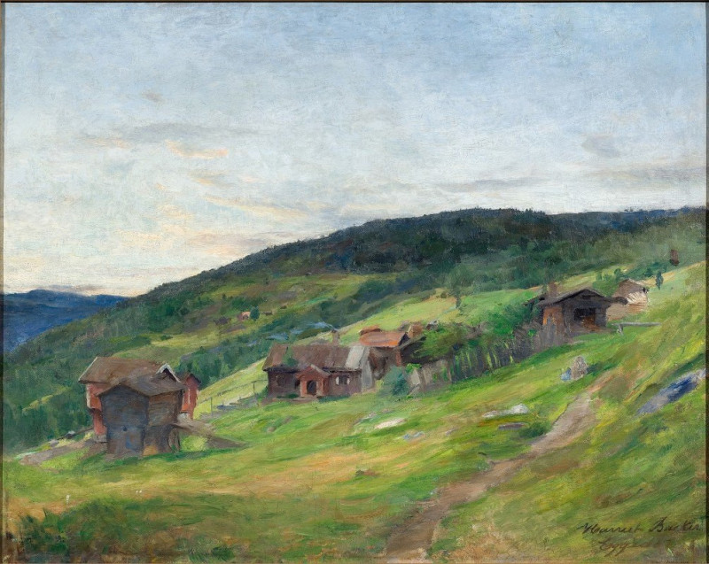 Harriet Backer reprodukcija Landscape, Eggeda (1888), VISOS REPRODUKCIJOS , paveikslai, reprodukcijos internetu