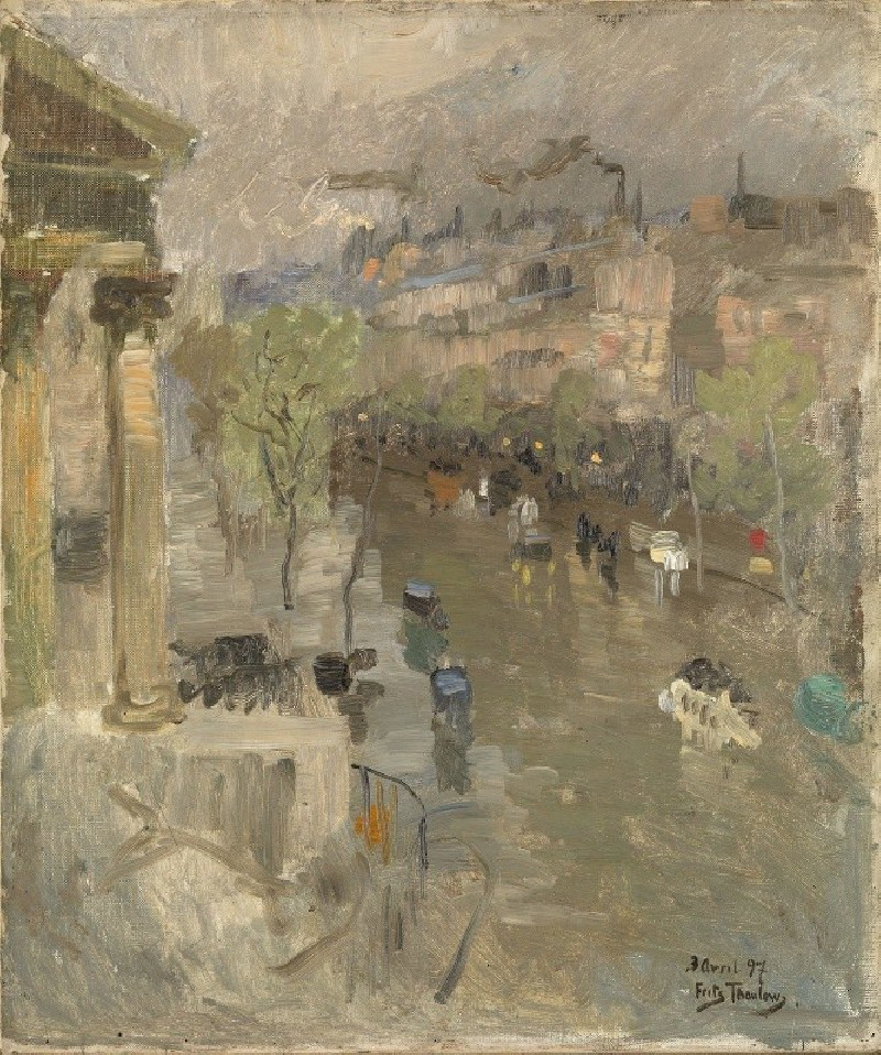 View from Paris near the Madeleine Church (1897) reproduction of painting by Frits Thaulow. ALL GICLEE PRINTS