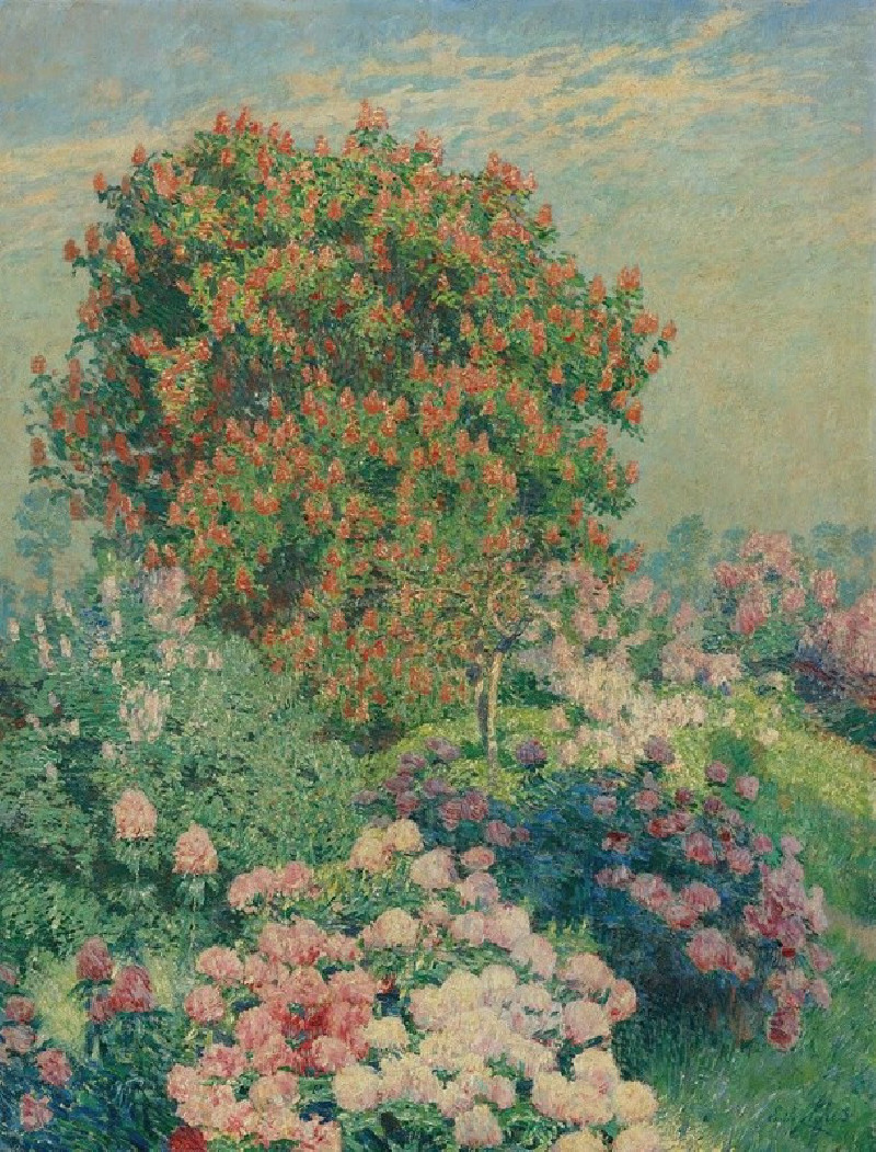 The flower garden in may reproduction of painting by Emile Claus. ALL GICLEE PRINTS