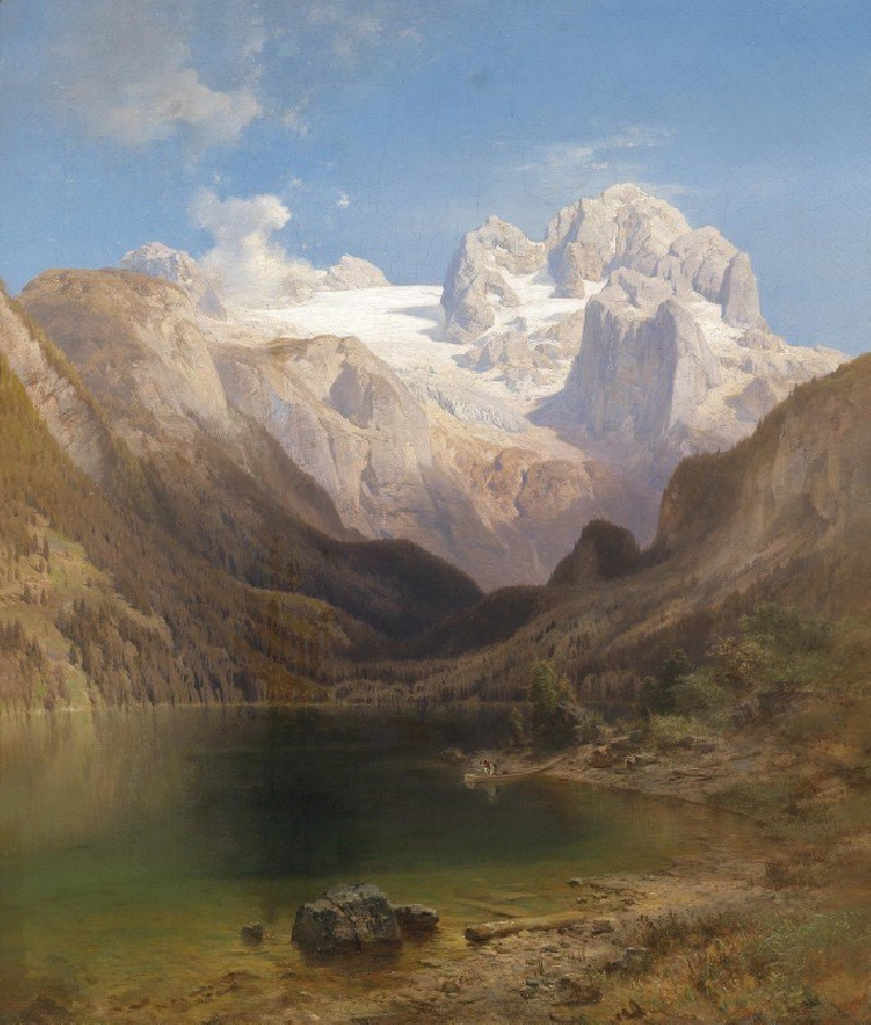 Blick Vom Gosausee Auf Den Dachstein reproduction of painting by Anton Hansch. ALL GICLEE PRINTS