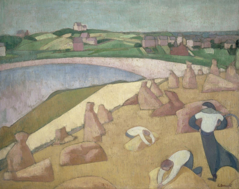 Harvest by the Sea (1891) reproduction of painting by Emile Bernard. ALL GICLEE PRINTS