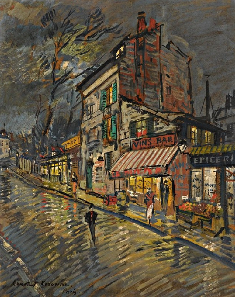 Paris By Night reproduction of painting by Konstantin Alexeevich Korovin. ALL GICLEE PRINTS