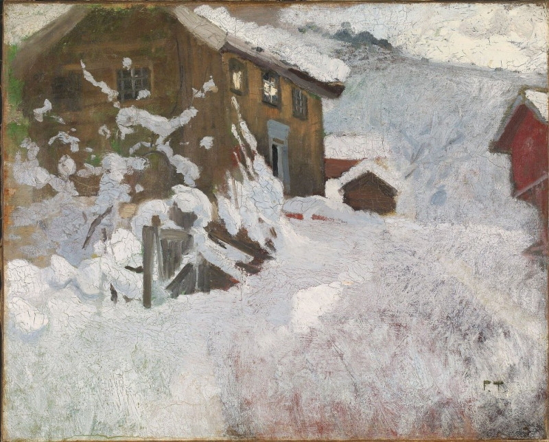 Norwegian Winter (1896) reproduction of painting by Frits Thaulow. ALL GICLEE PRINTS