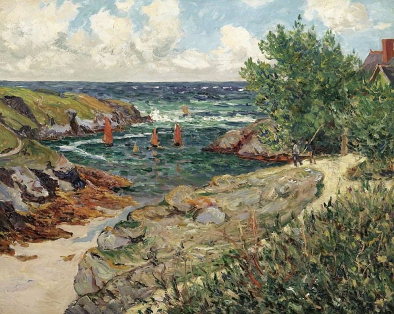 Le Port De Goulphar, Belle-Île-En-Mer (1909) reproduction of painting by Maxime Maufra. ALL GICLEE PRINTS