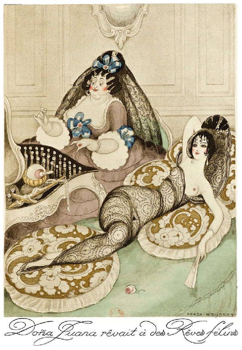 Sur talons rouges pl 10 (1929) reproduction of painting by Gerda Wegener. ALL GICLEE PRINTS