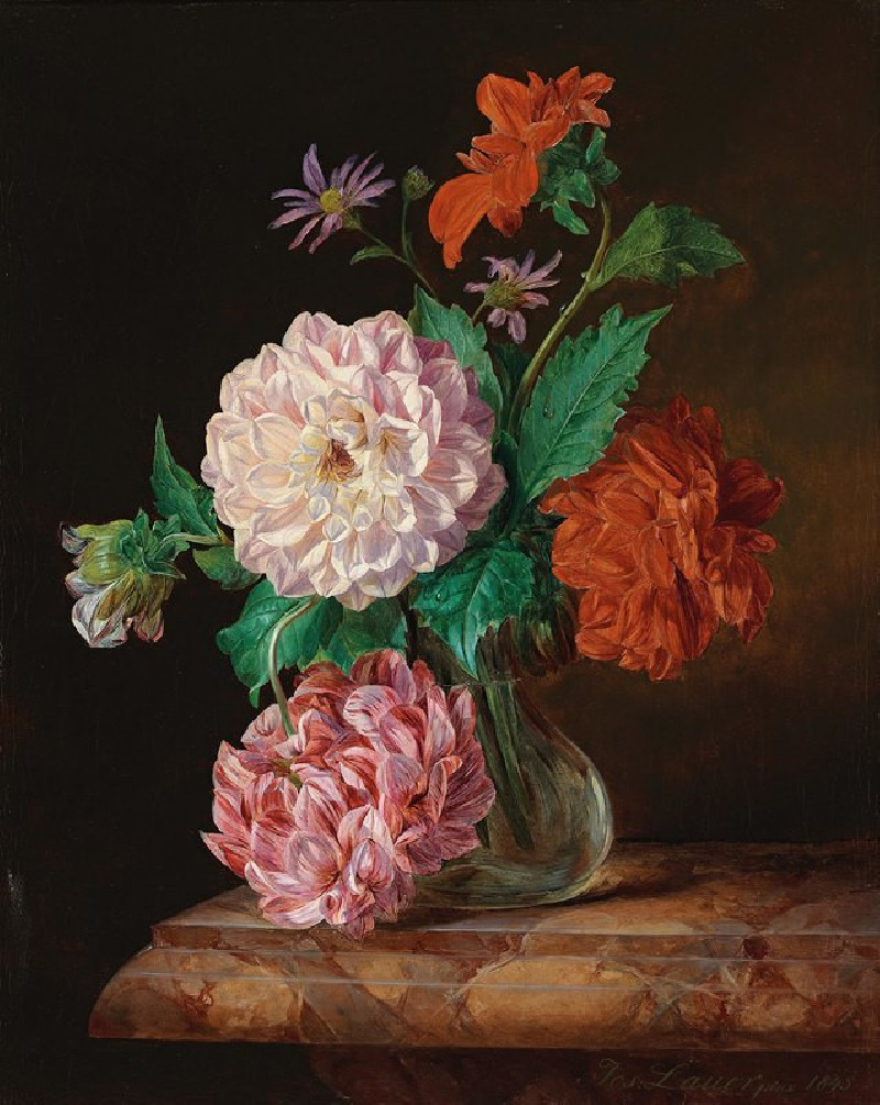 Blumenstück (1845) reproduction of painting by Josef Lauer. ALL GICLEE PRINTS