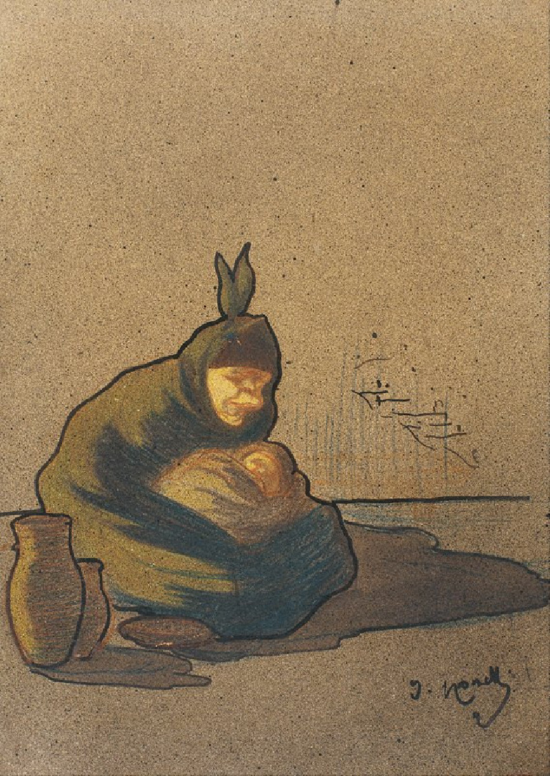 Female Cretin in Boí (from 1896 until 1897) reproduction of painting by Isidre Nonell. ALL GICLEE PRINTS