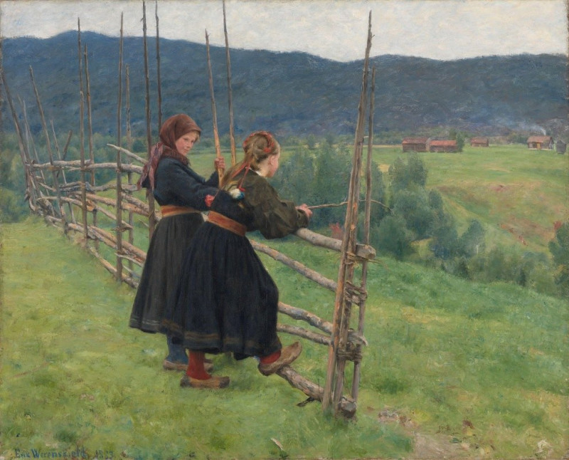 September (1883) reproduction of painting by Erik Werenskiold. ALL GICLEE PRINTS