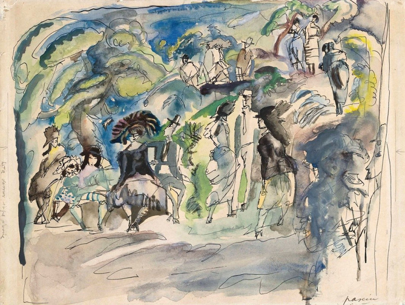 Parc à la Havanne (1917) reproduction of painting by Jules Pascin. ALL GICLEE PRINTS