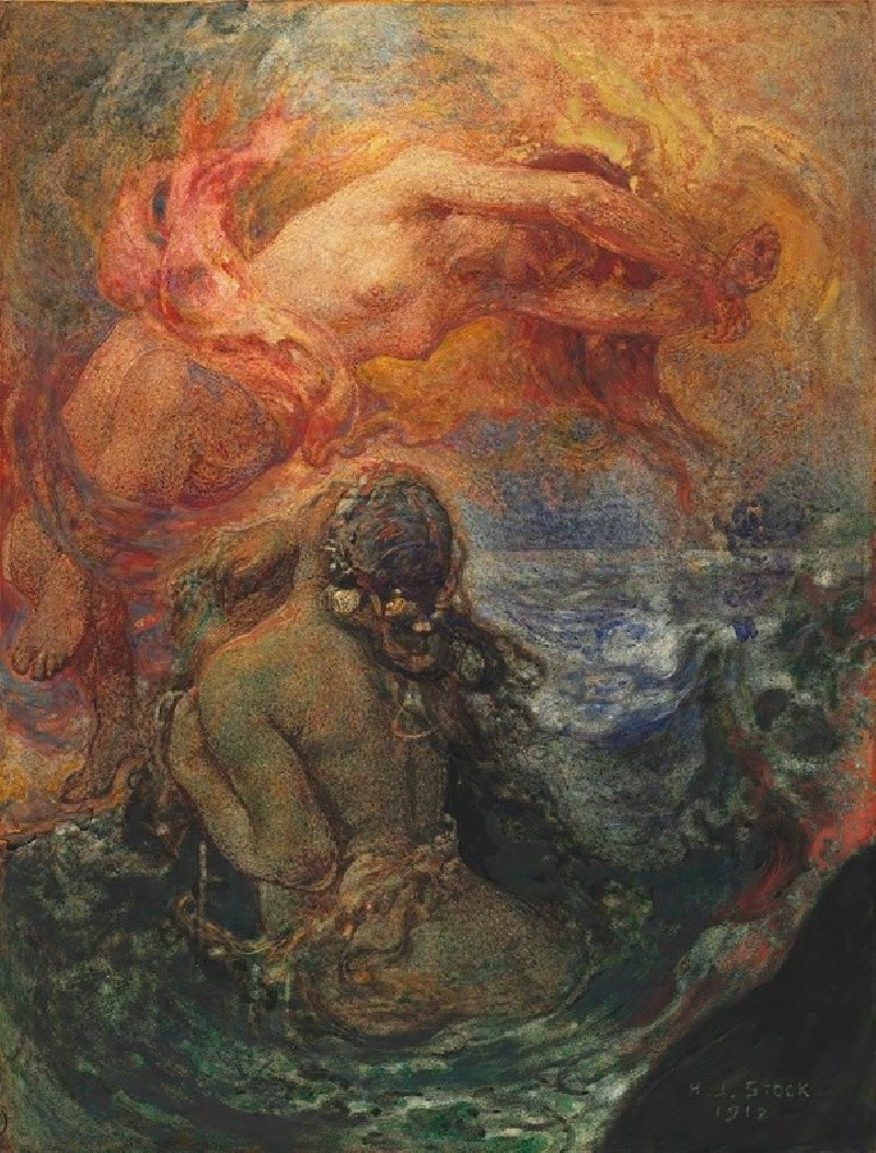 Fire and the Sea (1912) reproduction of painting by Henry John Stock. ALL GICLEE PRINTS