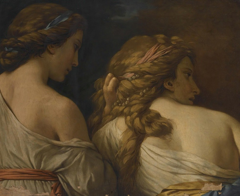 Two Nymphs reproduction of painting by Louis-Jean-François Lagrenée. ALL GICLEE PRINTS