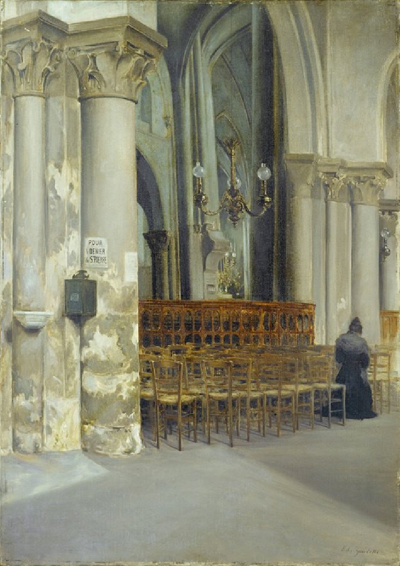 Edouard Zawiski reprodukcija Intérieur de l’église Saint-Pierre-de-Montmartre. (1895), VISOS REPRODUKCIJOS , paveikslai, repr...