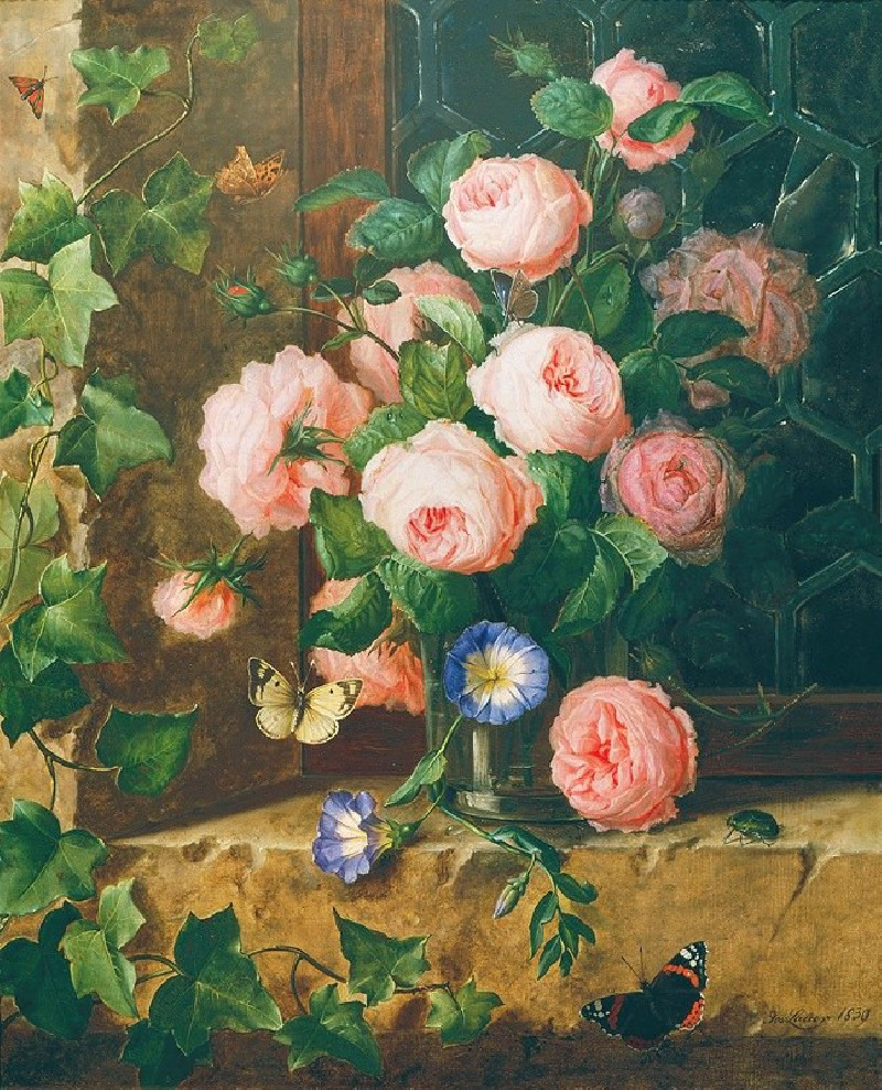 Blumenstillleben (1839) reproduction of painting by Josef Lauer. ALL GICLEE PRINTS