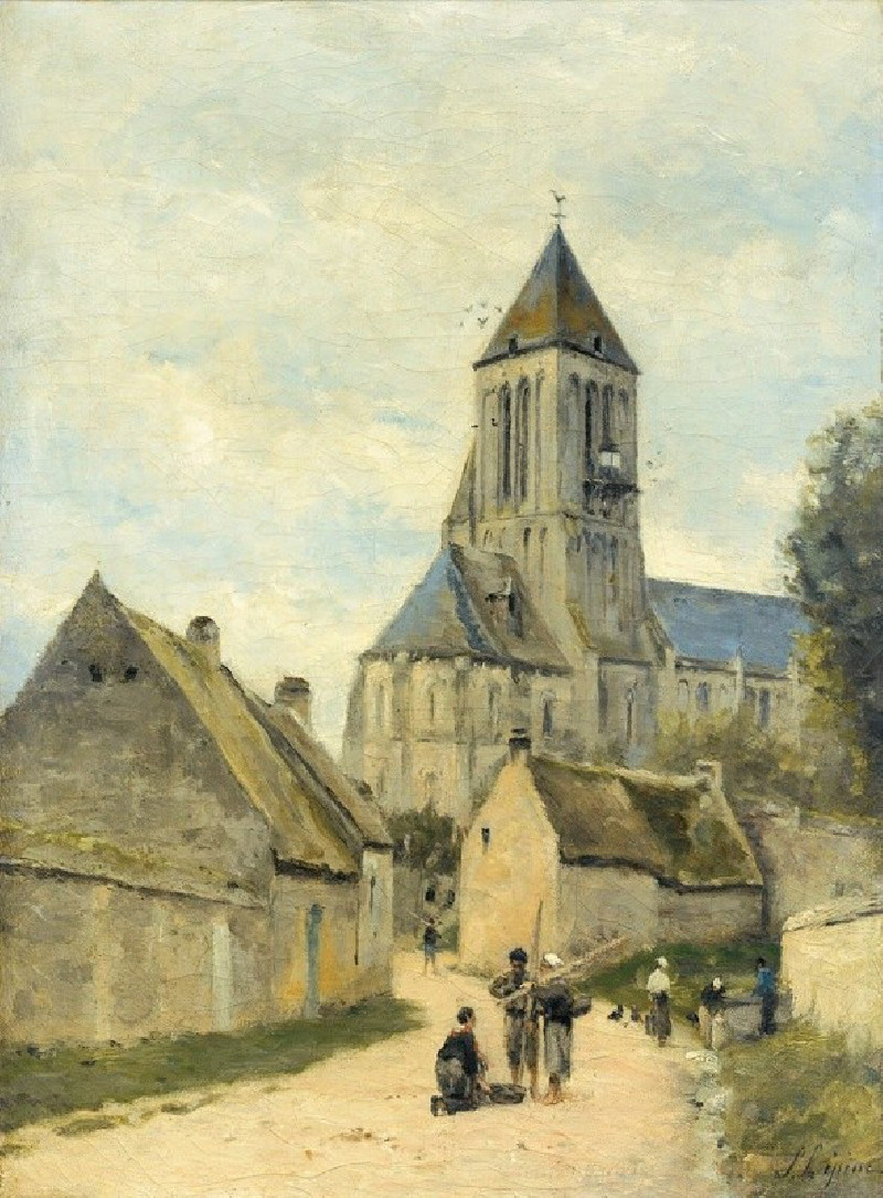 Stanislas Lépine reprodukcija Ouistreham church in Normandy, VISOS REPRODUKCIJOS , paveikslai, reprodukcijos internetu