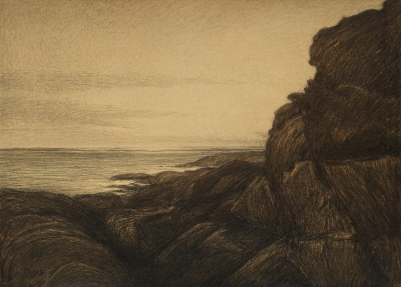 Coastal Cliffs (1904) reproduction of painting by Karl Nordström. ALL GICLEE PRINTS