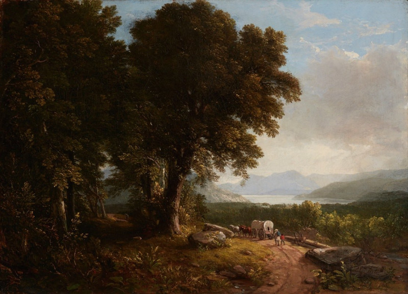 Landscape with Covered Wagon (1847) reproduction of painting by Asher Brown Durand. ALL GICLEE PRINTS