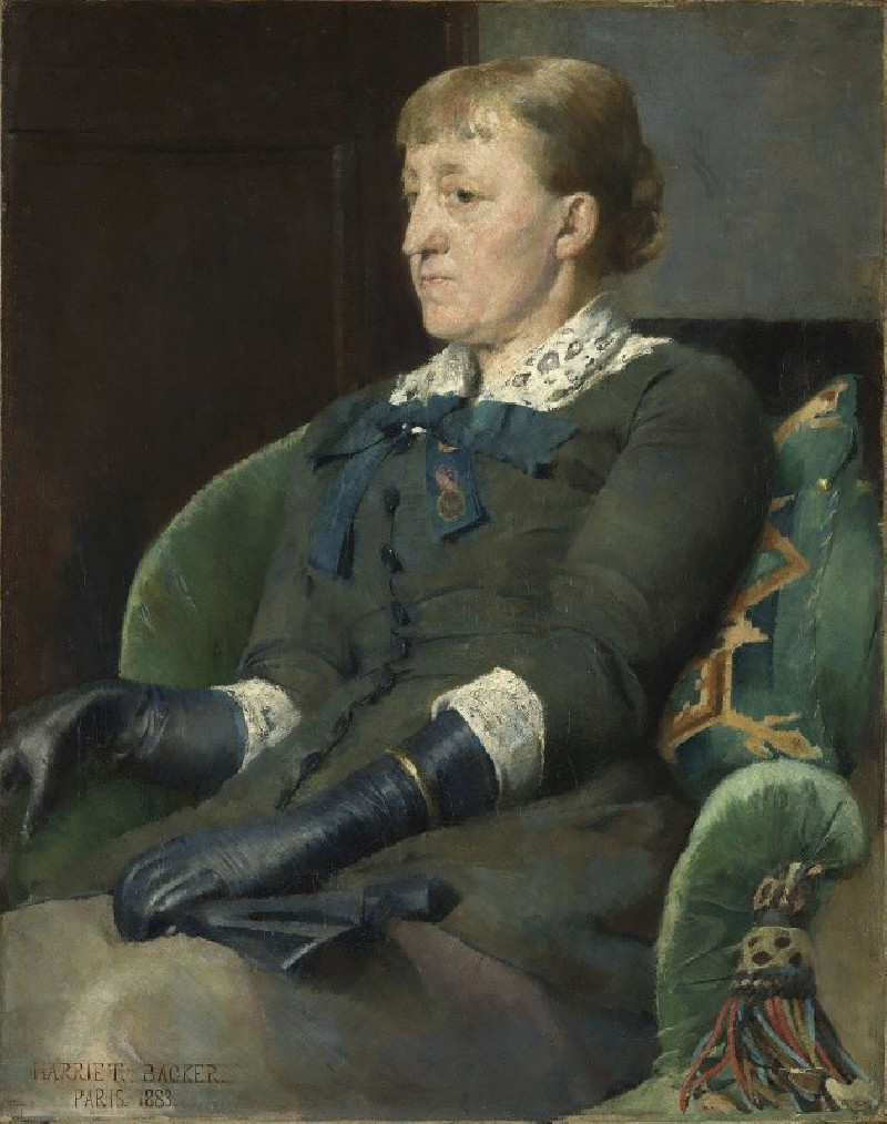 Portrait of the Painter Kitty Kielland (1883) reproduction of painting by Harriet Backer. ALL GICLEE PRINTS